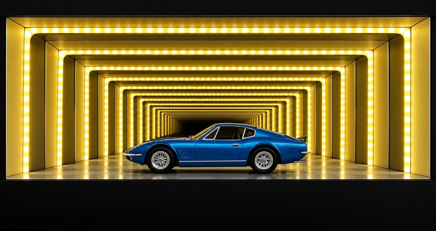 Infinity Garage — LED Mirror Display for Keys & Model Cars